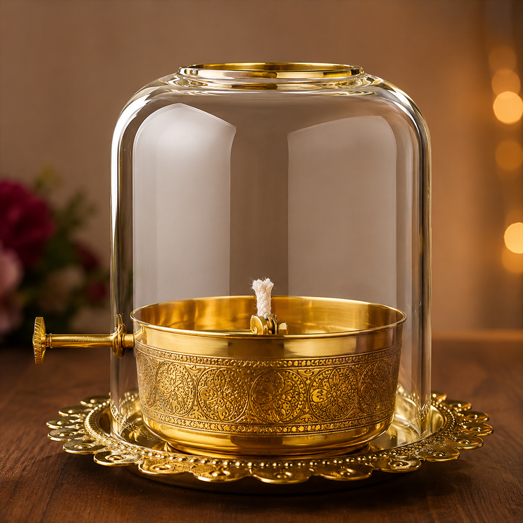 Durga Puja Special Brass Akhand Jyot Diya | 9 Days अखंड ज्योत के लिए Premium Adjustable Bati दीपक